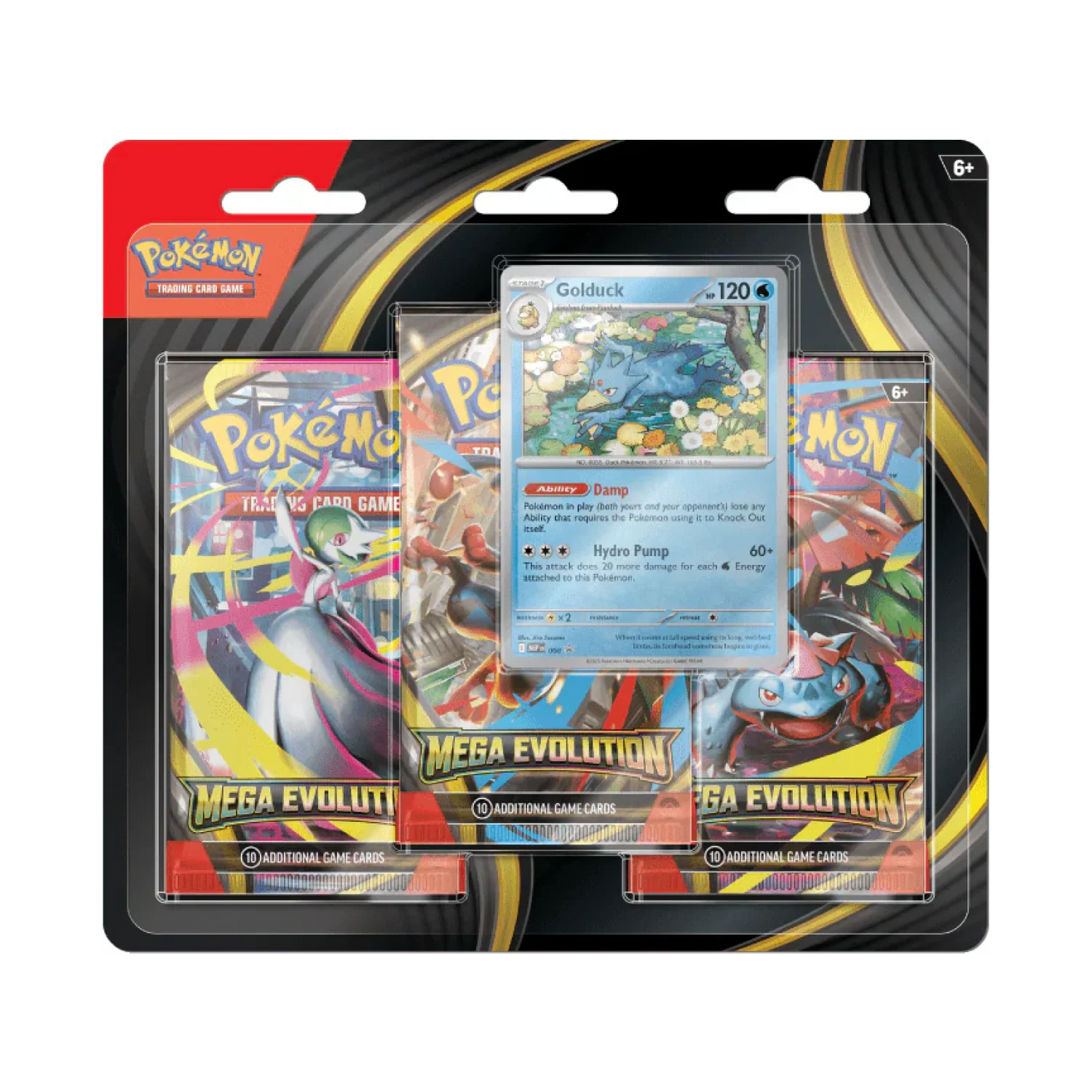 Mega Evolution Golduck 3 Booster Pack Blister (English)