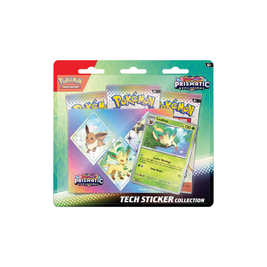 Scarlet & Violet Prismatic Evolution Leafeon Tech Sticker Blister 3 Booster Pack (English)