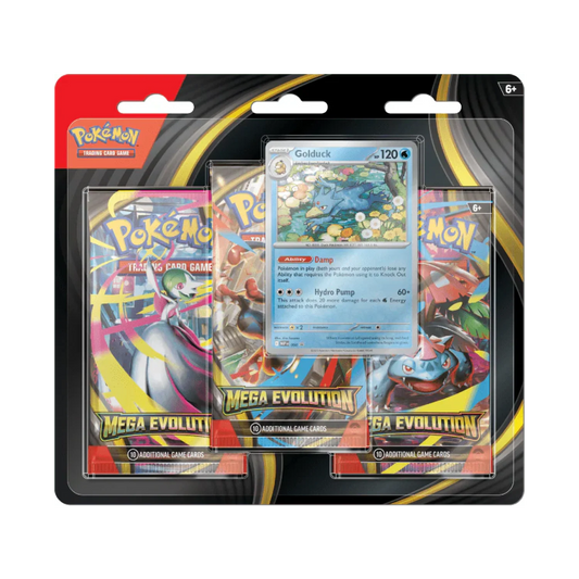 Mega Evolution Golduck 3 Booster Pack Blister (English)